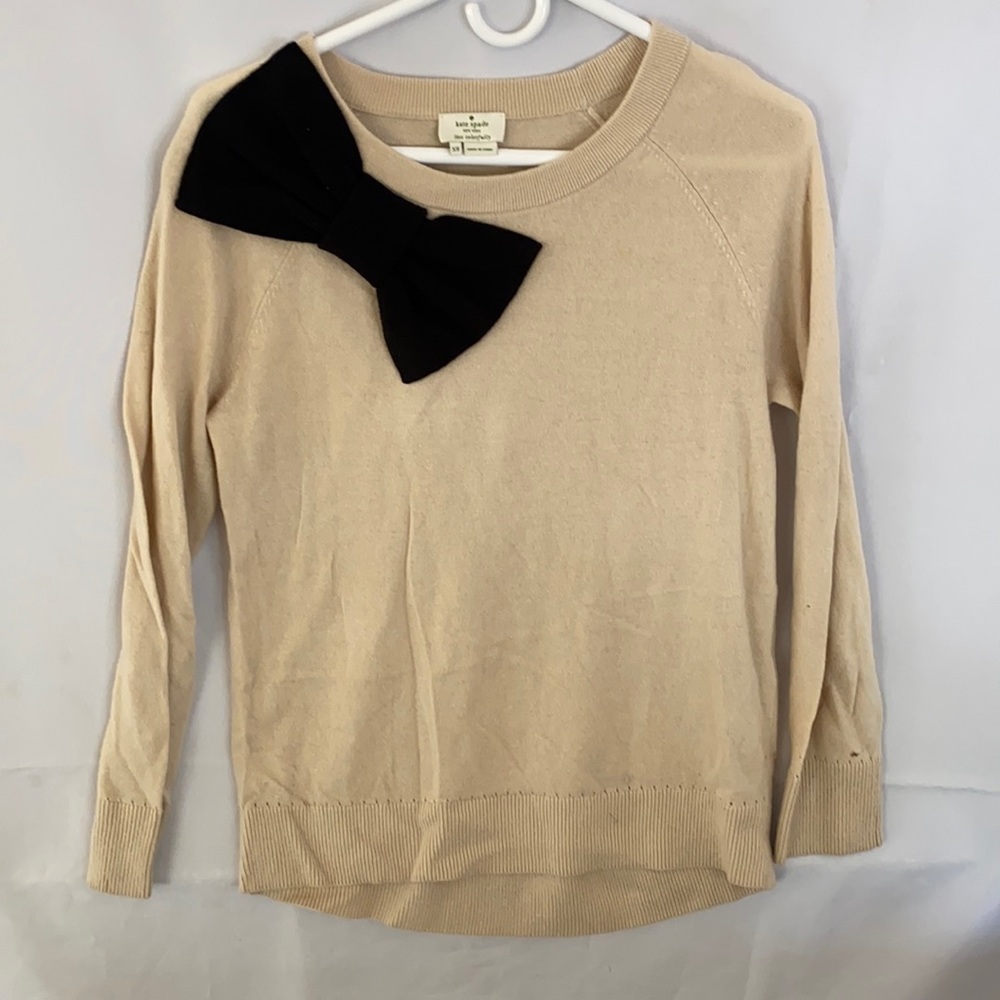 Kate Spade Wool Sweater with Big Bow Tie Size XS